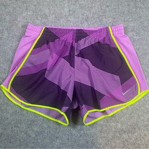Nike Women's Dri-FIT Tempo Athletic Running Shorts Size M Purple Geometric